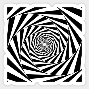 Mesmerizing Black & White Spiral Pattern Sticker